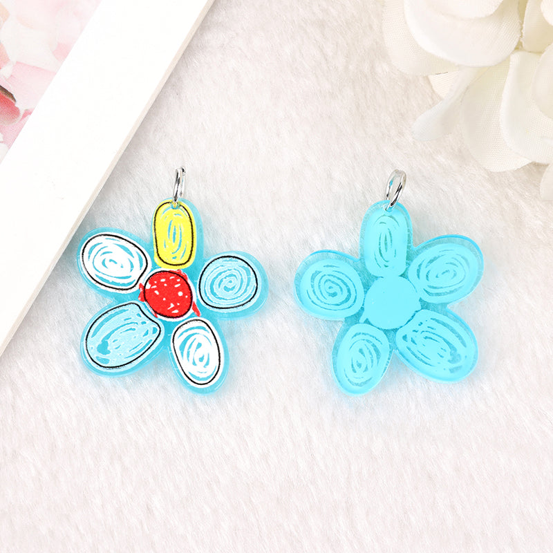 Flower Acrylic 3D Print Butterfly Charms