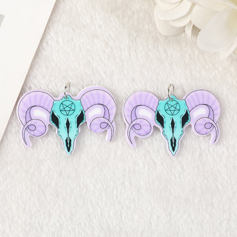Pastel Goth Charms | Spooky Creative Charms | Goth Snake Cat Skull Ram  Charm | Goth Charm | Pastel Punk Charm | Earring Necklace | Ref: P13