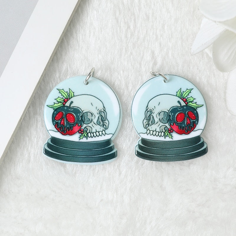 Christmas Acrylic Charms | Spooky Coffin | Ouija | Skull Crystal Ball | Hat | Pendant For Earring Necklace | DIY Making P114