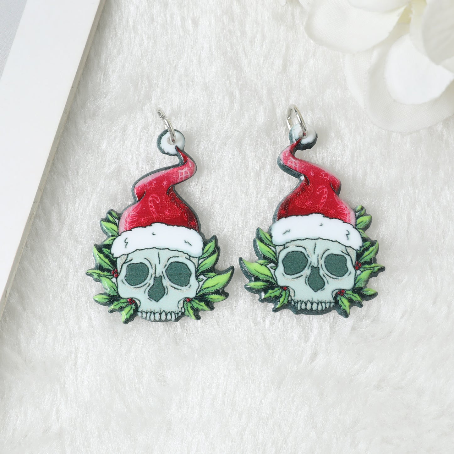 Christmas Acrylic Charms | Holiday Decoration | Santa Skull | Spooky Cupcake | Skull Cane | Bell | Tree | Sock | DIY Making P117