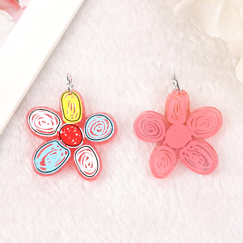 Flower Acrylic 3D Print Butterfly Charms