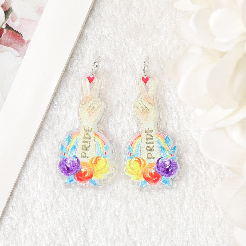 LGBT Acrylic Charms | Rainbow | Pride | Pride Month | Pride Flag | Creative Pastel Goth Pendant For Earring Necklace | DIY Making P110