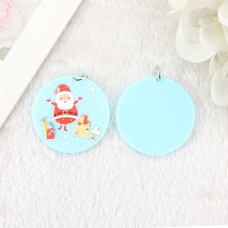 Christmas Acrylic Charms | Holiday Decoration Jewelry | Santa Claus | Tree | Snowman | GingerBread House | DIY Making Earring Necklace P124