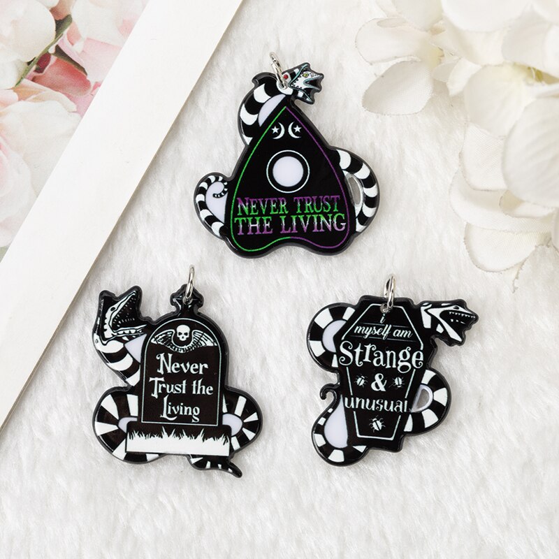 Ouija Snake Acrylic Charms | Never Trust The Living | MySelf am Strange and Unusual | Lydia Beetlejuice | P129