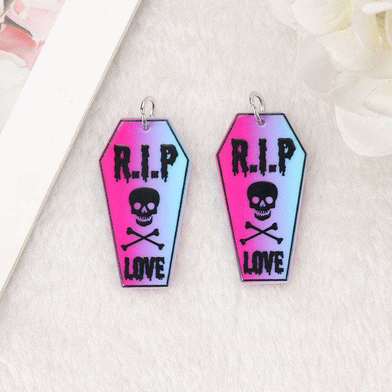 Goth Valentines Charms | Halloween Gothic Acrylic Charms | Horror Party Charms | Gothic Love | RIP Poison | Ghost  Voodoo Doll Charm |  P54