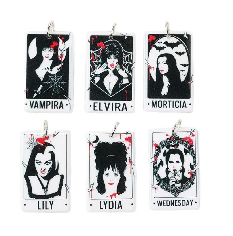 Addams Family Girls Acrylic Charms | Wednesday Charms | Morticia | Vampire | Lily | Lydia | Elvira | Merlina |  P133
