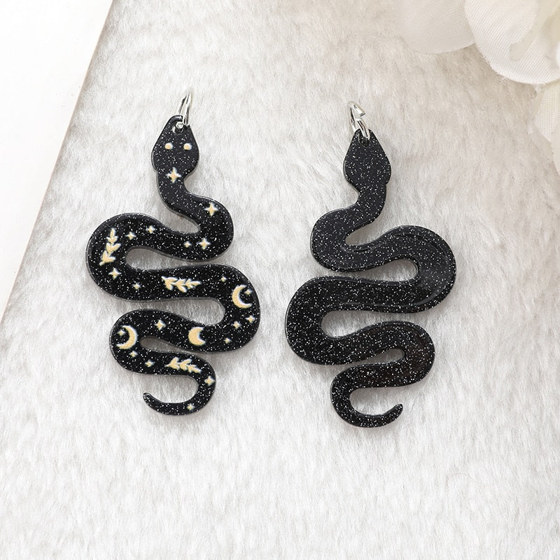 Moon Snake Charms | Snake Acrylic Charm | Serpent Pendant | A9