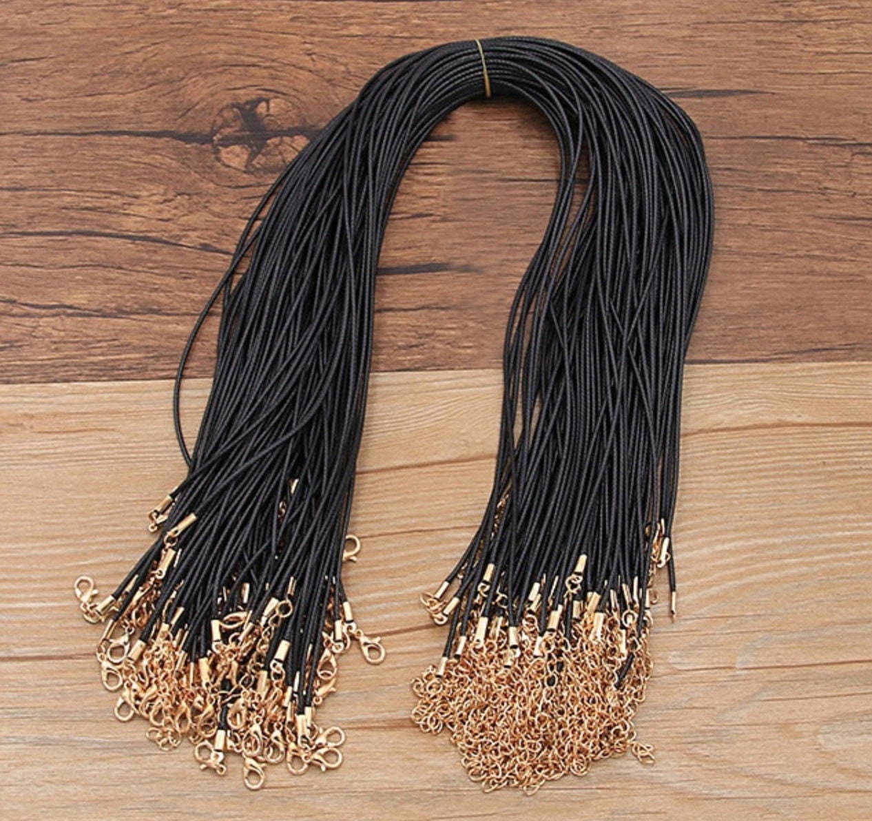 Braided Leather Cord Adjustable 1.5mm x 45cm Black or Brown | Lobster Clasp String Cord 1.5mm | Rope For DIY Necklace or Bracelet