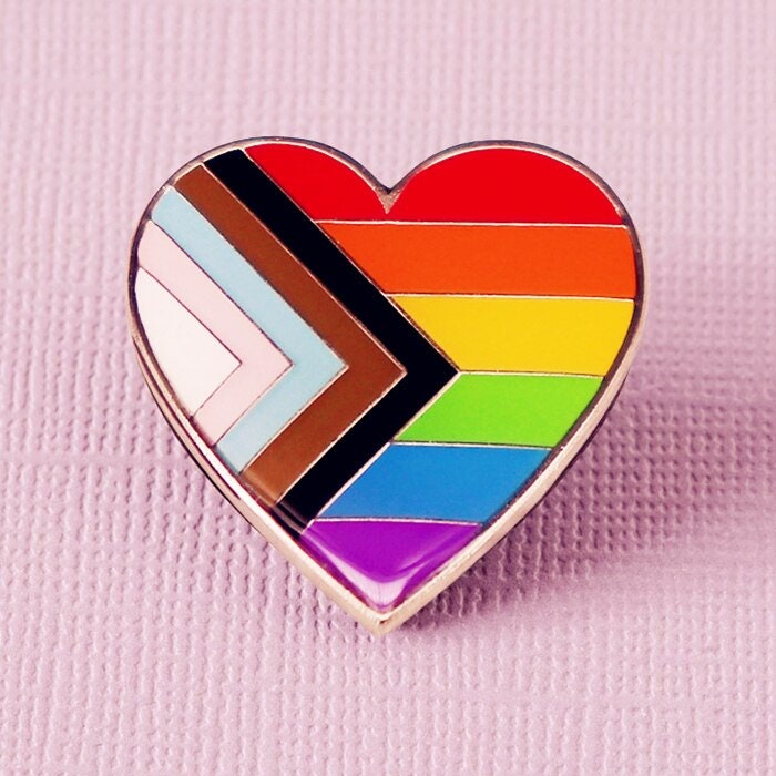 Rainbow Heart  Enamel Pin | Transgender Lapel Pin | Gay LGBTQ Pride | Pride Pin | LGBT Gift | B1