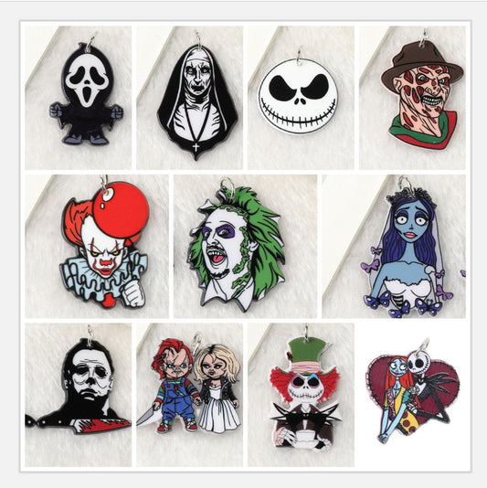 Goth Valentines Charms, Halloween Gothic Acrylic Charms
