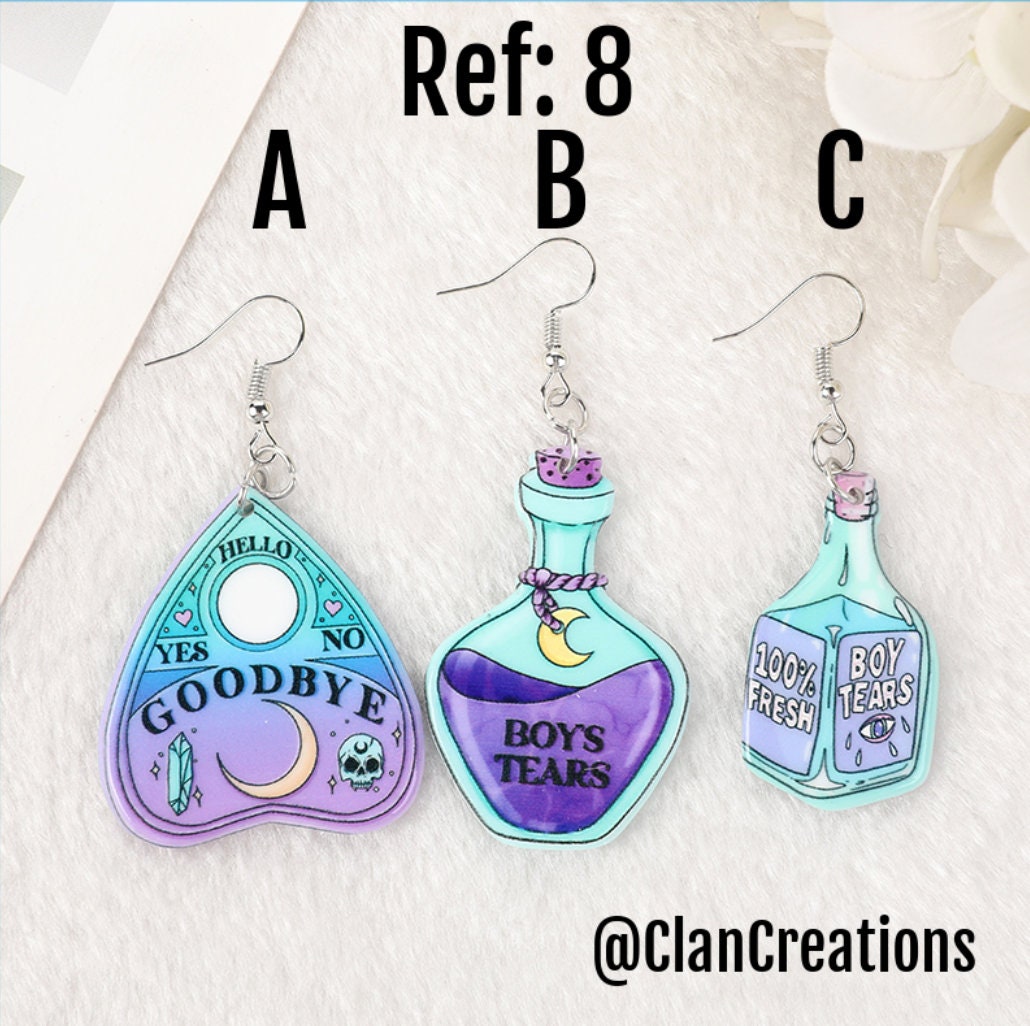 Pastel Goth Charms | Spooky Creative Charms | Boy Tears And Ouija Char