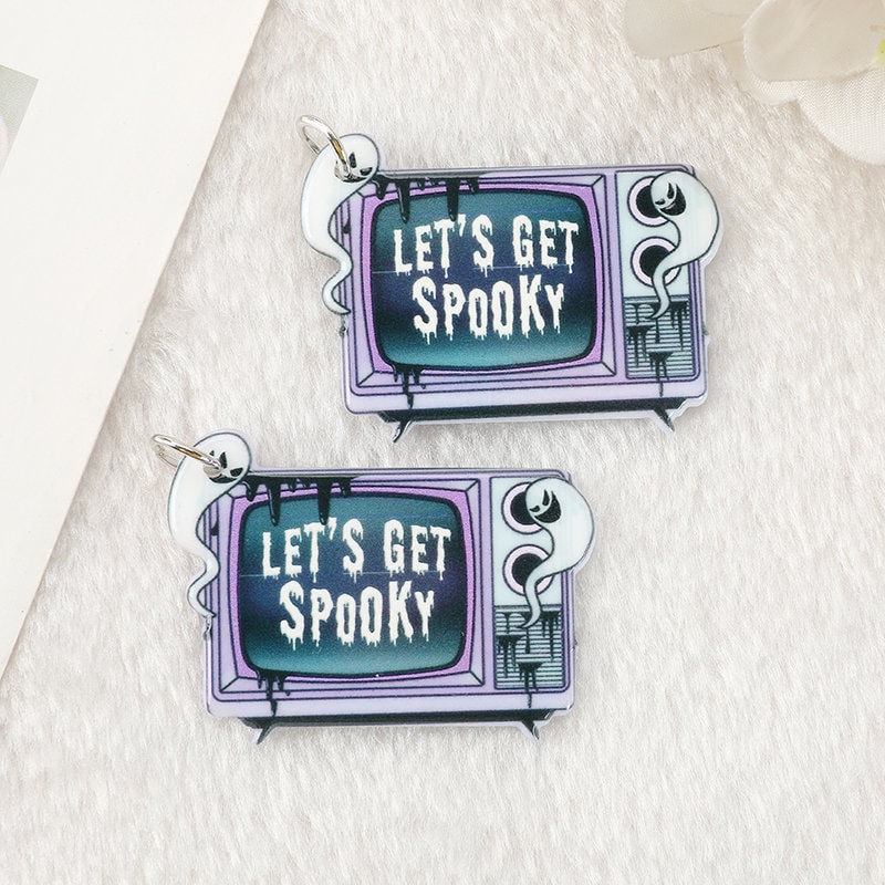 Horror Movie Acrylic Charm – Pastel Goth Spooky TV | Ref: P1 - Image 3