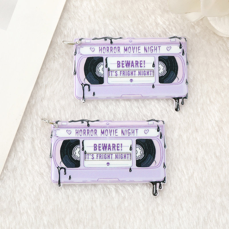 Horror Movie Acrylic Charm – Pastel Goth Spooky TV | Ref: P1 - Image 4