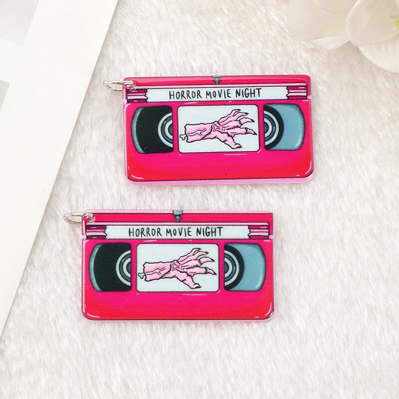 Horror Movie Acrylic Charm – Pastel Goth Spooky TV | Ref: P1 - Image 5