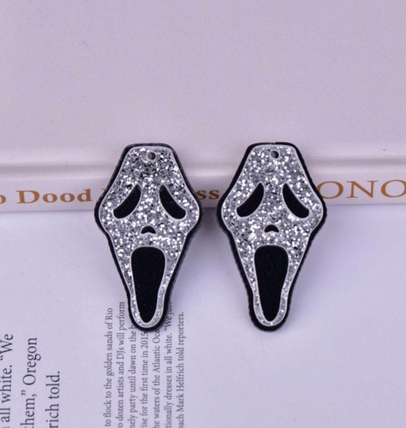 Skull Evil Acrylic Charms | Ghost Face Horror Charm | Spooky Pendant | Ref: P67