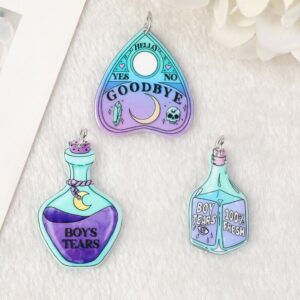 Boy Tears And Heart Ouija Acrylic Charms | Ref: P8