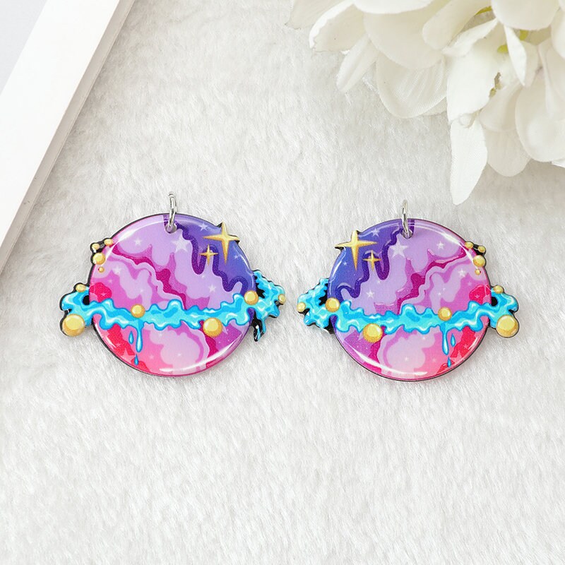 Pastel Goth Space Acrylic Charms | Planet | Saturn | Galaxy Cup | Cosmic Jewelry | Ref: P23 - Image 4