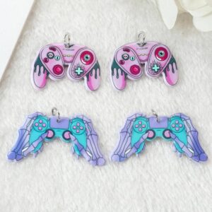 Pastel Goth Game Controller Acrylic Charms – Gamer Skeleton Hands | Ref: P26