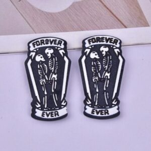 💀 Forever Ever Acrylic Charms | Skeleton Couple | Skull Lovers | Gothic Valentine Gift | Ref: P150