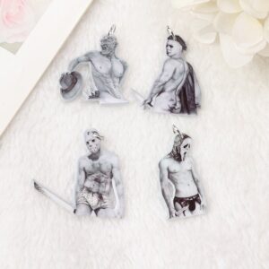 Beefy Man Acrylic Charms | Horror Movie Muscle Man Goth Pendant | P141