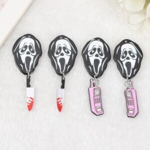 Ghost Face Acrylic Charms | Ghostface Knife & Phone Horror Charm | Ref: P173