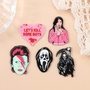 Scary Movie Acrylic Charms | Jennifer’s Body · Ghostface · Death · Pink Heart · David Bowie · Grim Reaper  | Ref: P172