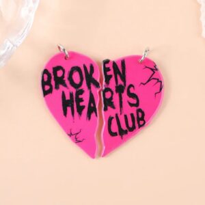 Pink Broken Hearts Club Acrylic Charms | Love & Anti-Valentine | Ref: P183