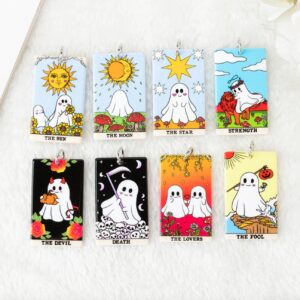 👻 Ghost Tarot Acrylic Charms | The Moon | The Lovers | Coffe | Taco | Empress | The Fool | The Sun | Ref: P199