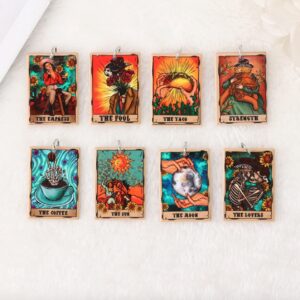 Cowboy Tarot Acrylic Charms | Western Tarot Cards | Coffee, Taco & Moon | Ref: P193