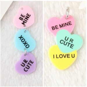 Valentine’s Day Acrylic Charms | Be Mine • XOXO • UR Cute • I Love You | Ref: P298