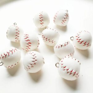 ⚾ 3D Baseball Ball Charms | Sport Jewelry Making | Ref: P351